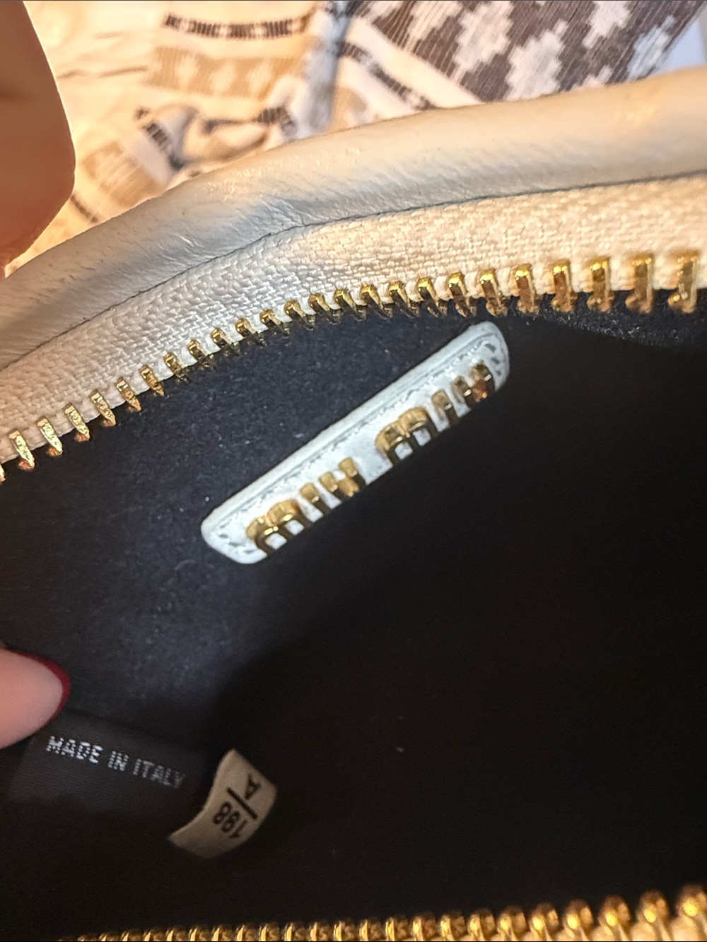 Second Hand Miu Miu Cream Quilted Matelassé Mini hand Bag with Gold Hardware - Picture 7 of 16